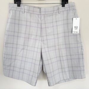 Walter Hagen Light Gray Plaid Austin Golf Short Men’s 36 NWT Performance